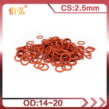 Junta tórica de silicona roja, 10 unids/lote de silicona/VMQ OD14/15/16/17/18/19/20x2,5mm, anillo de goma de aluminio, arandela 2024 - compra barato