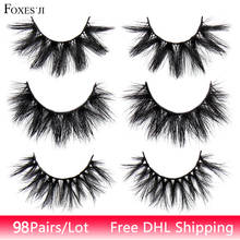 FOXESJI 98Pairs/lot 3D Mink Lashes Eyelashes Bulk Wholesale Natural long Lightweight Fluffy Cross Thick False Eyelashes Eyelash 2024 - buy cheap