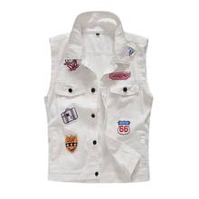 Men's Denim Vest Sleeveless Jacket Casual Waistcoat Men's Denim Coat Ripped Slim Fit Male Cowboy Jacket 2024 - buy cheap