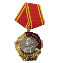 CCCP-Medalla Militar de la Orden Lenina URSS, decoración militar de Rusia, insignias doradas de la persona CCCP 2024 - compra barato