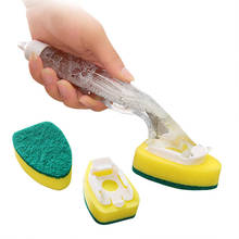 Kitchen Cleaning Brush Dishes Scrub Soap Dispenser Sponge Brushes Automatically Refill Liquid Scouring Pad Clean Tool 2024 - buy cheap