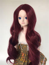 New bjd sd wig 1/3 1/4 1/6 doll wig high temperature fiber red mid-length curly hair Wavy hair for doll Accessories Multi-color 2024 - buy cheap