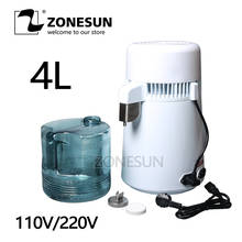 ZONESUN 4L Portable Stainless steel Water Distiller Pure Water Filter Purifier Water Purifier Water Distiller Filter Treatment 2024 - buy cheap