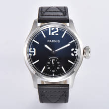 New Parnis 46.5mm Black Dial Mechanical Hand Wind Men Watch Stainless Steel Case Men's Watches herren uhren 2020 with box gift 2024 - buy cheap