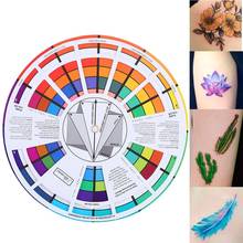 hot sale Professional 12 Color Tattoo Nail Pigment Wheel Paper Card Three-level Mix Guide Easy to Use 2024 - buy cheap