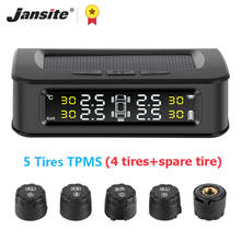 Система контроля давления в автомобиле Jansite, система контроля давления в 5 Датчики давления в шинах с солнечной батареей и внешними датчиками 2024 - купить недорого
