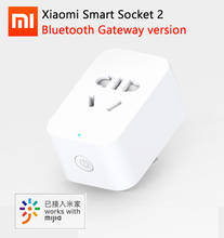 Xiaomi mijia-adaptador de tomada inteligente 2020, plugue 2, bluetooth, gateway, wi-fi, controle remoto sem fio, liga e desliga, com telefone 2024 - compre barato
