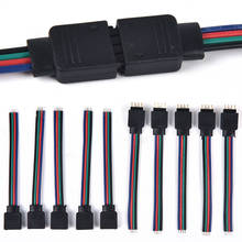 Cable conector macho + hembra para tira de luces LED, 4 pines, 3528, 5050, 5 pares, 10 unidades 2024 - compra barato