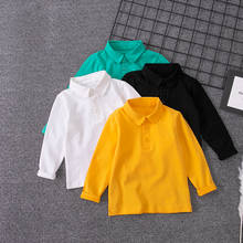 Spring Autumn Boys T-shirts Kids Long Sleeve Tees Girls Pullover Tops Cotton Sweatshirt Children Turn-down Collar TShirt Clothes 2024 - buy cheap