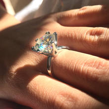 Anéis de casamento femininos de prata esterlina 925, anéis de casamento para mulheres com diamantes simulados de platina tamanho 5,6,7,8,9,10 2024 - compre barato