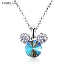 Fashion Necklace For Women 925 Sterling Silver Crystal Cute Mouse Pendant Chain Necklaces Jewelry Gift For Girl Valentine's Day  2024 - buy cheap