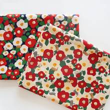 Cotton Linen Flower Printed Fabric DIY Patchwork Home Textiles Materials Cute Japanese Style Fabric For Sewing Bags Tablecloths 2024 - buy cheap