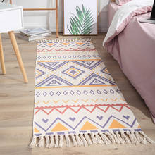 Cotton Linen Carpet Rug Bohemian Tassel Home Decor Hand Woven Living Room Rug Retro Floor Mat Throw Bedside Rug Bedroom Tapestry 2024 - buy cheap
