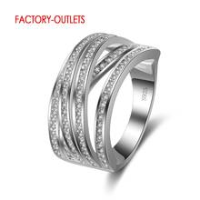 Double Cross Ring Trendy 925  Gorgeous Women/Lasies Party Fashion Jewelry Rings With Full Austrian Crystal 2024 - buy cheap