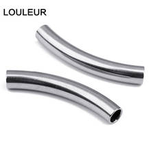 10pcs/lot Stainless Steel Curved Tube Beads Fit 1.2 3 5mm Round Leather Cord Bracelet Necklace Spacer Beads for Jewelry Making 2024 - buy cheap