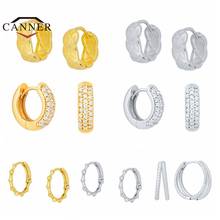 CANNER 925 Sterling Silver Hoop Earrings For Women CZ Zircon Huggie Earring INS Style Gold Color Ear Buckle Jewelry Pendientes 2024 - buy cheap