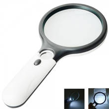 45X Handheld Reading Magnifying Glass Illuminated Magnifier Microscope Lens Jewelry Watch Loupe Magnifier With 3 LED New 2024 - buy cheap