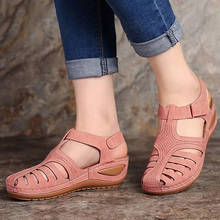 Woman Sandals Plus Size 44 Summer Shoes Women Vintage Wedge Sandals Casual Sewing Female Platform Sandalias Retro Heels Sandals 2024 - buy cheap