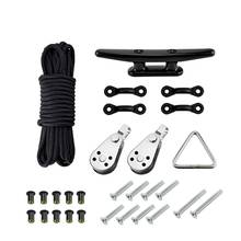 Kayak Anchor Trolley Kit System Pulleys Deck Tie Down Pad Eyes Anchor Cleats Ring Screws Rivets for Kayak Canoe Boat Etc 2024 - buy cheap