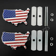 Emblema de rejilla delantera de coche, calcomanías de Metal con bandera americana de EE. UU., insignia, regalo, 2 uds. 2024 - compra barato
