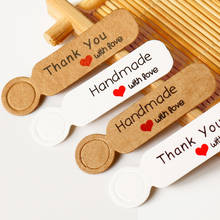100pcs Handmade With Love Gift Tags  Kraft Paper Price Tag Thank you Hang tag  Party Favors Baking Decor Label 2024 - buy cheap
