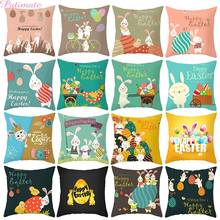 PATIMATE Eggs Easter Cushion Cover Happy Easter Decorations For Home Sofa Decor Easter Bunny Party Pillow Case Supplies 45x45cm 2024 - buy cheap