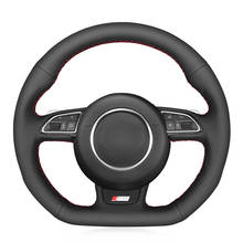 Hand-stitched Black PU Faux Leather Car Steering Wheel Cover for Audi S1 (8X) S3 (8V) Sportback S4 (B8) Avant S5 (8T) S6 S7 2024 - buy cheap