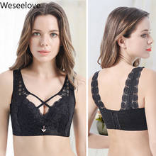 Weseelove ultra-fino rendas até sutiã bonito voltar grande tamanho sexy sutiã plus size feminino sem jantes peito segurando cueca x31 2024 - compre barato