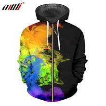 UJWI Artistic Colorful Paint Printed Zipper 3d Hoodies Men/Woman Sweatshirts Oversize 6XL Casual Pullover Tracksuits Jackets 2024 - buy cheap
