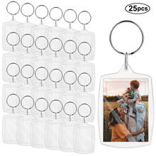 Photo Insert Keychain Rectangle Transparent Acrylic Blank Photo Frame Keyrings DIY Split Ring Key Chain 2024 - buy cheap