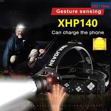 HEDELI-linterna de cabeza táctica XHP140 con Sensor IR, faro led recargable con USB 18650, linterna de campamento, XHP90.2 2024 - compra barato