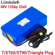 Liitokala-bateria de lítio para bicicleta elétrica, 48v, 20ah, 13s, 6p, 200000mah, 2000w, carregador de 50a, bms + 54.6v 2a 2024 - compre barato