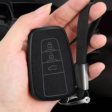 Автомобильный ключ чехол для Toyota CHR C-HR Corolla RAV4 Camry Prius Avalon Land Cruiser Prado 2018 2019 2020 2 3 кнопки ключ чехол 2024 - купить недорого
