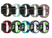 Силиконовый спортивный ремешок для часов Apple Watch 42 мм 38 мм 40 мм 44 мм браслет Correa для iWatch Series 5 4 3 2 1 2024 - купить недорого