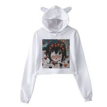 Estilo japonês de 90s moda casual oversized manga comprida hoodie dos desenhos animados harajuku cropped topos engraçado bonito ulzzang moletom feminino 2024 - compre barato