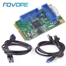 Mini PCI express USB 3,0 адаптер Mini PCI-e к USB 4 порта адаптер плата расширения Mini PCIe USB3.0 конвертер с кабелем 2024 - купить недорого
