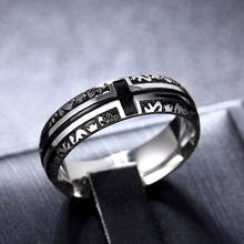 Mangosky 6mm vintage 316l anel de aço inoxidável para homem e mulher nunca desaparecer power cross ring 2024 - compre barato