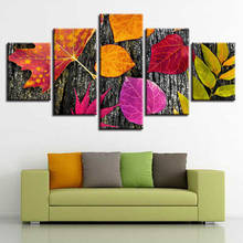 5 Panels HD Print Canvas Pictures For Living Room Colorful Leaves Wall Art Painting Home Decor Modular Artworks Posters 2024 - buy cheap