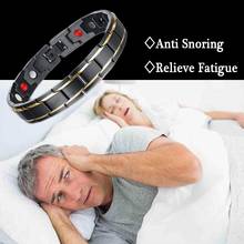Hot Men Magnetic Therapy Bracelet Classic Titanium Steel Anti-snoring Health Care  Anti Snore Wrist Watch Sleep Snoring 2024 - buy cheap