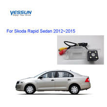 Yessun-cámara de visión trasera para matrícula de coche, videocámara HD de 2012 grados, 4 LED de visión nocturna, para Skoda Rapid Sedan 2015 ~ 170 2024 - compra barato