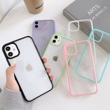 Shockproof Colorful Bumper Clear Phone Case For iPhone 11 12 Pro Max X XR XS Max 7 8 Plus 12 Mini Transparent Soft Acrylic Cover 2024 - buy cheap