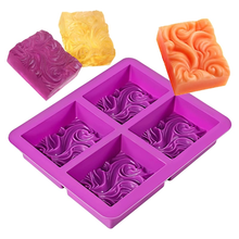 4-cavity Wavy Flower Silicone Handmade Soap Mold Cake Mold DIY Aromatherapy Plaster Mold Essential Oil Pretty Floral Soap Mold 2024 - buy cheap