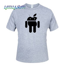 Hot SELL Android Robot apple humor printed funny tee cute cotton cool tshirt lovely summer costume t-shirt 2024 - buy cheap