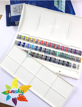 Winsor & acompanha tinta de aquarela sólida, 45 cores, portátil, material de escritório e escola, conjunto de pintura artística para pigmentos 2024 - compre barato