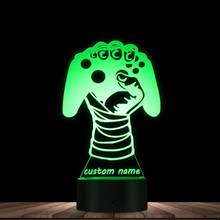 3D-контроллер для видеоигр в стиле ретро, декоративный светильник для комнаты для мальчиков, настольная лампа, Индивидуальный Светодиодный ночсветильник с вашим именем 2024 - купить недорого