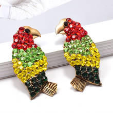 New Bird-Shaped Metal Colorful Rhinestone Drop Earrings Fine Crystals Jewelry Accessories For Women Wholesale Pendientes Bijoux 2024 - buy cheap