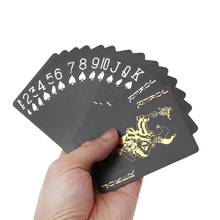 Черные бронзовые пластиковые игральные карты из ПВХ, настольная игра, волшебный фотографический подарок 2024 - купить недорого