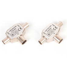 2 Way TV T Splitter Aerial Coaxial Cable Male To 2 Female Connectors Adapter Coaxial Splitter Adapter 2024 - buy cheap