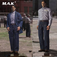 in stock DAFTOYS 1/6 scale action figure Andy Denim suit Shirt with head carving set fit 12 inch male figure body 2024 - buy cheap