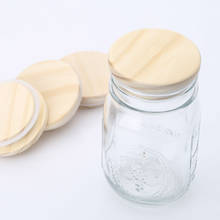 4Pcs Mason Jars Lids Durable Sealing Pine Wooden Covers Eco-friendly Ceramic Cups Coffee Mugs Caps Decor Drinking Glass Jar Lid 2024 - buy cheap